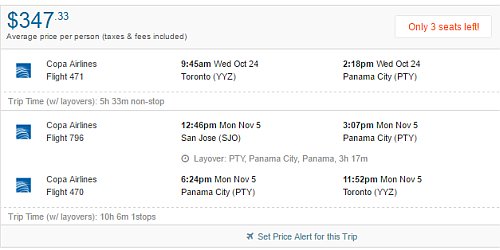 yyz deals costa rica