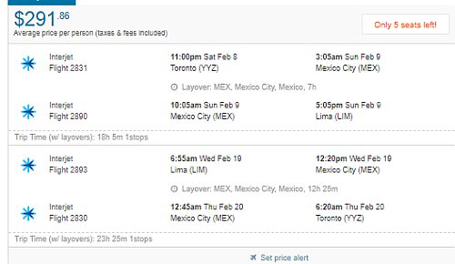 Cheapest flight routes to Mexico